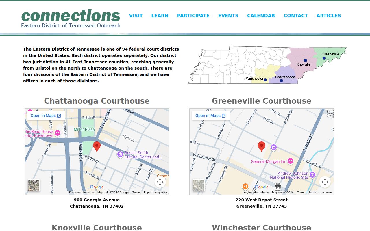 New Tazewell court docket and Eastern District division locations