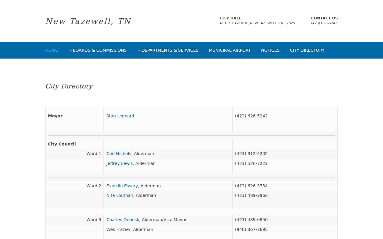 New Tazewell court docket city directory contacts